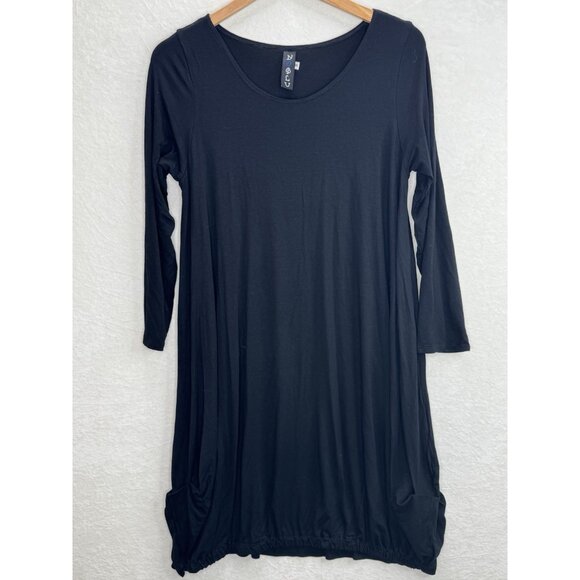 NOBLU Women's Lagenlook Black Balloon Hem Dress Size Small - Picture 3 of 8